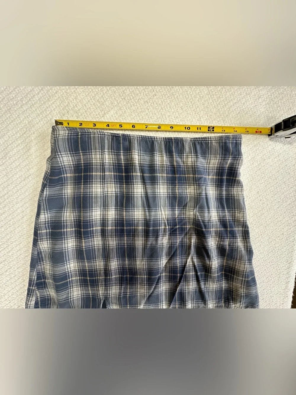 Plaid A-Line Mini Skirt in Navy and White Size S/P